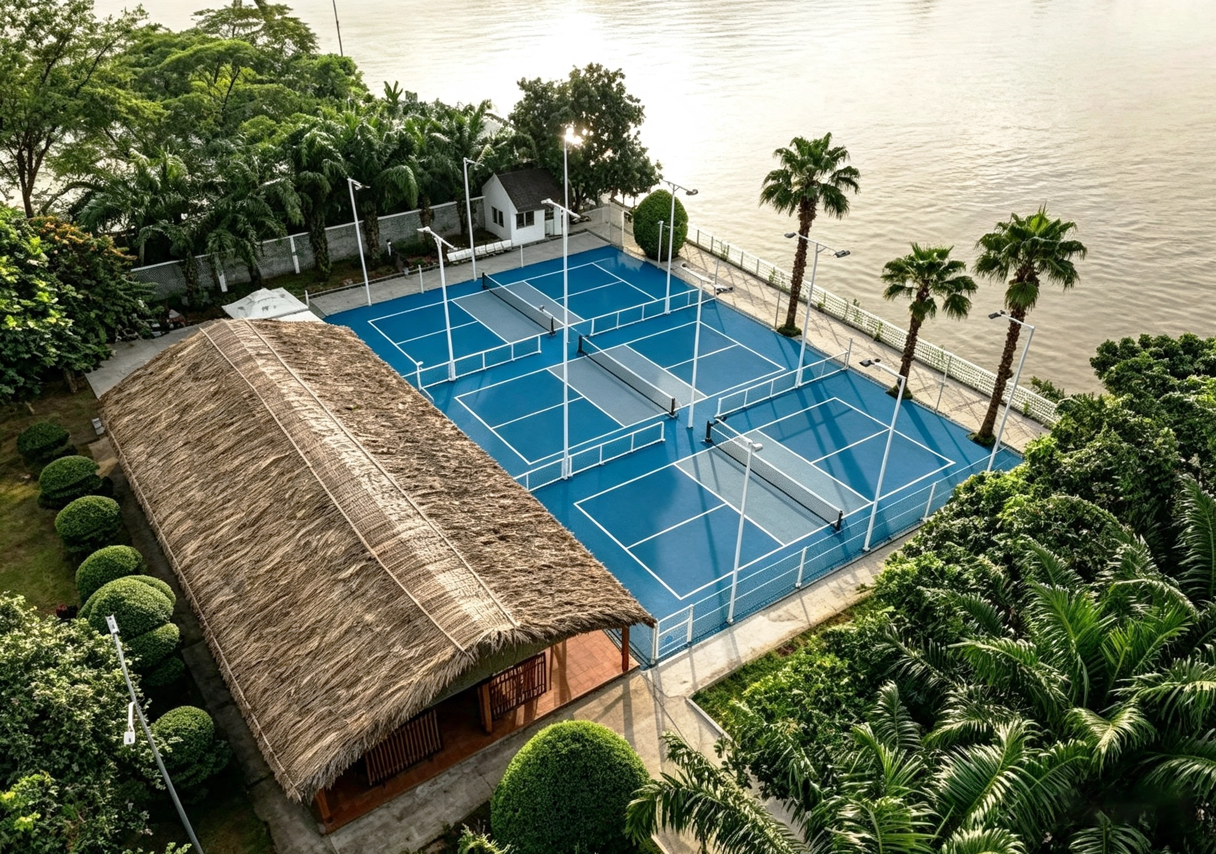 Thi công sân pickleball 6 lớp êm chân tại Cần Thơ